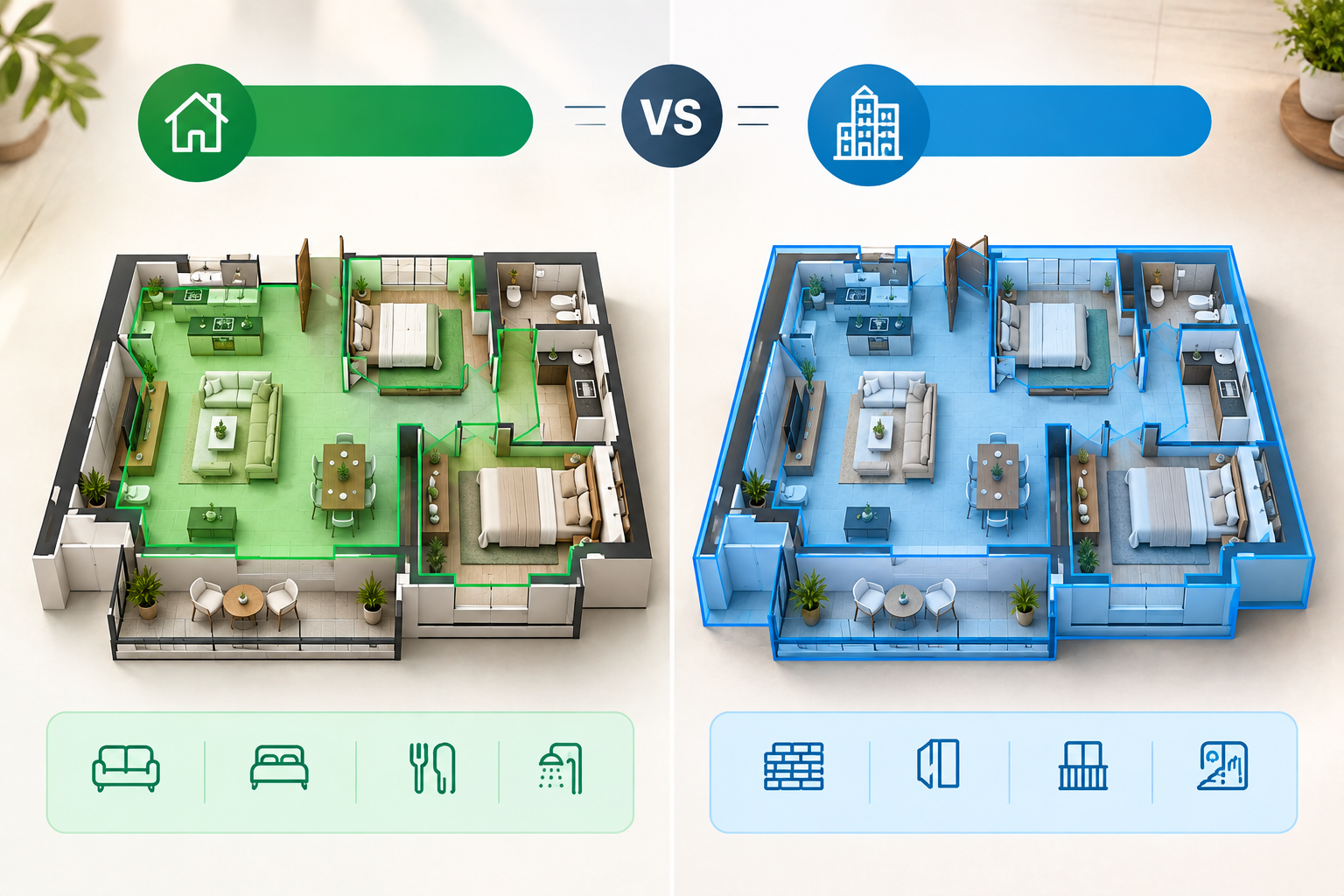 Carpet Area vs Built Up Area
